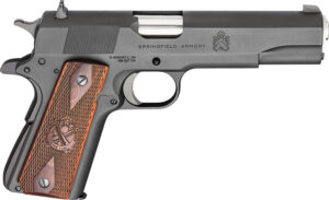 Springfield Armory PB9108LCA 1911 Mil-Spec *CA Compliant 45 ACP 5" 7+1 Black Parkerized Frame Black Parkerized Carbon Steel with Rear Serrations Slide Crossed Cannon Cocobolo Grip