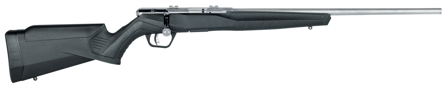 Savage Arms 70802 B Series FVSS Full Size 17 HMR 10+1 21" Matte Heavy Varmint Barrel, Matte Drilled & Tapped Stainless Steel Receiver, Matte Black Fixed Synthetic Stock, Right Hand
