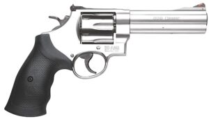 Smith & Wesson 163636 Model 629 Classic 44 Rem Mag or 44 S&W Spl Stainless Steel 5" Barrel & 6rd Cylinder, Satin Stainless Steel N-Frame, Red Ramp Front/White Outline Rear Sights