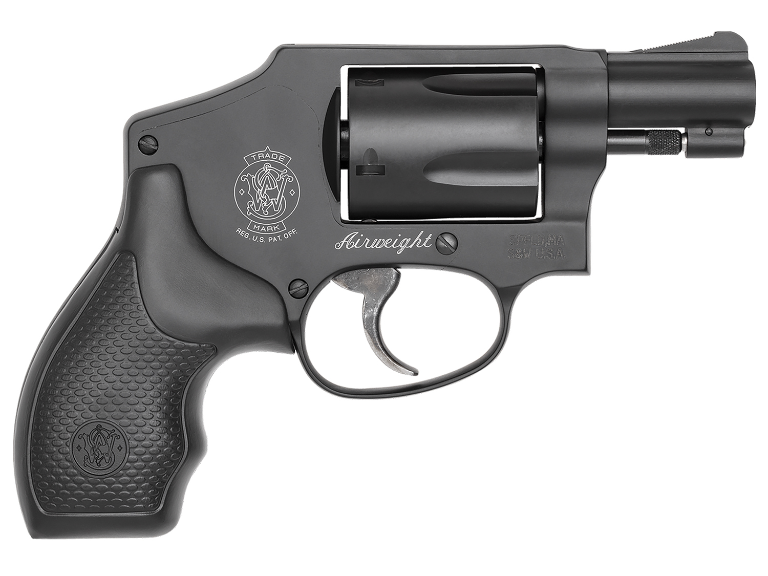 Smith & Wesson 162810 Model 442 *CA Compliant 38 S&W Spl +P 5 Shot 1.88" Stainless Steel Barrel, Carbon Steel Cylinder, Aluminum J-Frame, Black Metal Finish, Internal Lock
