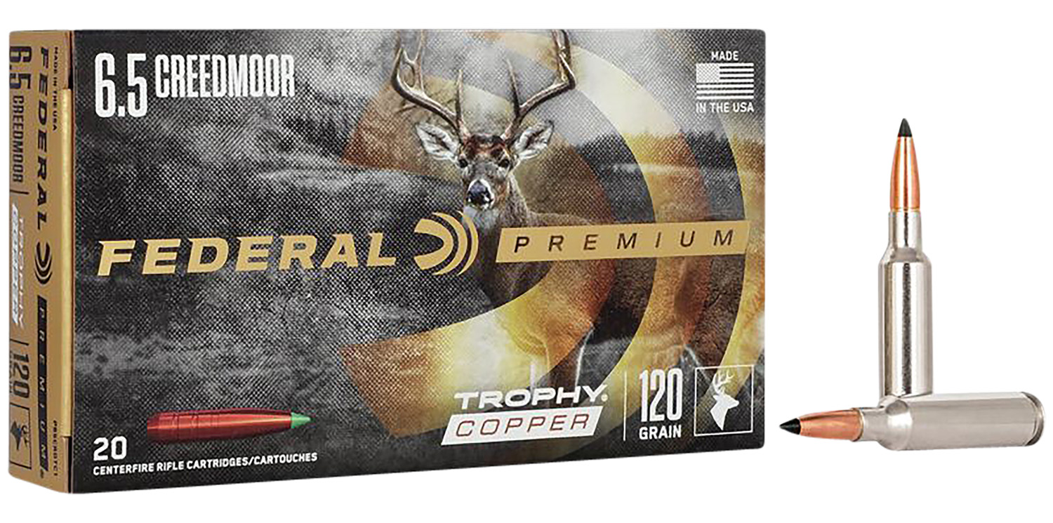Federal P65CRDTC1 Premium 6.5Creedmoor 120gr Trophy Copper 20 Per Box/10 Case