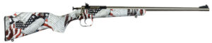 Crickett KSA3168 Youth  22 LR 1rd 16.12" Stainless Steel Barrel, Fixed Front/Adjustable Rear Peep Sights, American Flag/Amendment Synthetic Stock w/11.5" LOP, Rebounding Firing Pin Safety