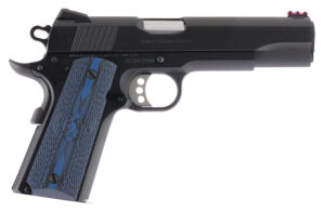 Colt Mfg O1970CCS Competition Government 45 ACP 8+1 5" Stainless National Match Barrel, Blued Serrated Carbon Steel Slide & Frame w/Beavertail, Blue Scalloped G10 Grip, Ambidextrous