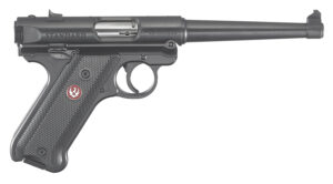 Ruger 40105 Mark IV  22 LR 10+1 6" Satin Stainless Tapered Barrel, Blued Steel Slide & Aluminum Frame Checkered Synthetic Grip
