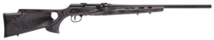 Savage Arms 47005 A17 Target Full Size 17 HMR 10+1 22" Black Heavy Fluted Barrel, High Luster Drilled & Tapped Carbon Steel Receiver, Satin Gray Thumbhole Laminate Stock, Right Hand