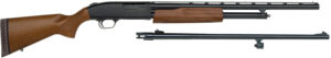 Mossberg 54188 500 Bantam Combo Youth 20 Gauge Pump 3" 5+1 Blued 22" Vent Rib/24" Fully-Rifled Barrels, Blued Steel Receiver, Fixed Wood Stock, Right Hand, Accu-Set Full Rifled Bore Choke