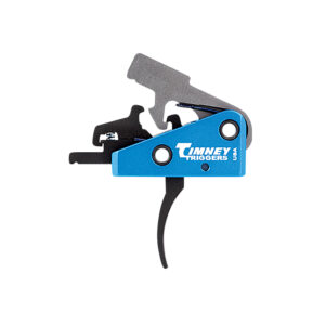 Timney Triggers 663S Targa Long Trigger  Two-Stage Curved Trigger with 2 lbs Draw Weight & Black/Blue Finish for AR-Platform
