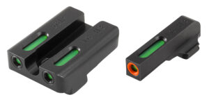 TruGlo TG13SG2PC TFX Pro  Black | Green Tritium & Fiber Optic Orange Outline Front Sight Green Tritium & Fiber Optic Rear Sight