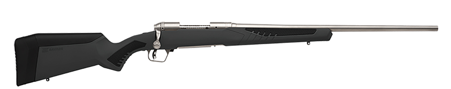 Savage Arms 57079 110 Storm Full Size 270 WSM 2+1 24" Matte Stainless Button-Rifled Barrel, Matte Drilled & Tapped Stainless Steel Receiver, AccuStock Matte Gray Synthetic Stock, Right Hand