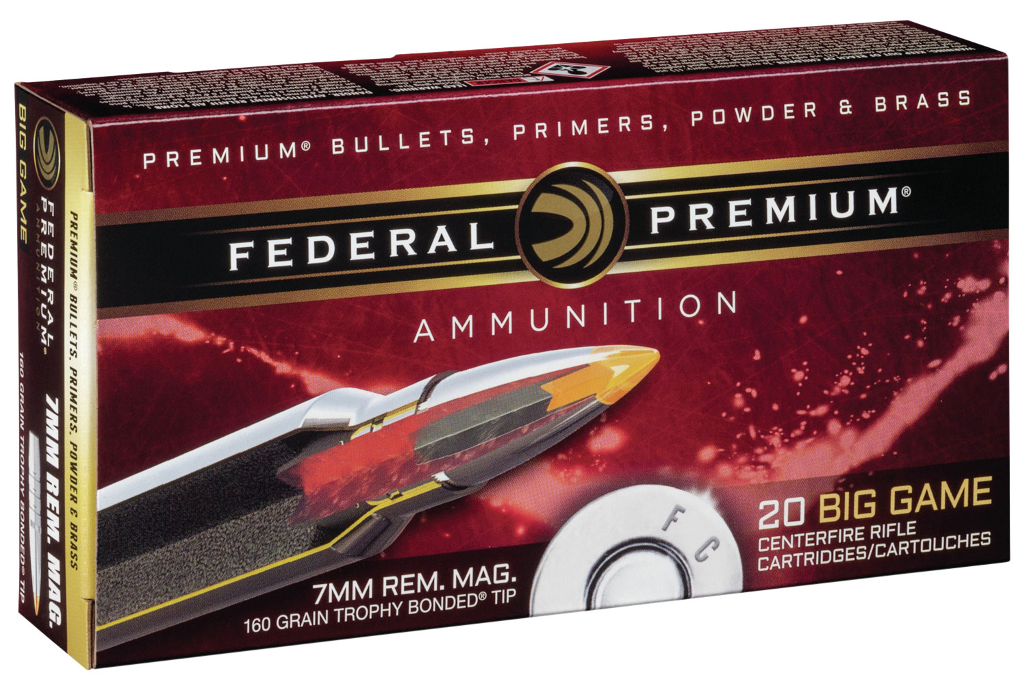 Federal PR7TT1 Premium 7mmRemMag 160gr Trophy Bonded Tip 20 Per Box/10 Case