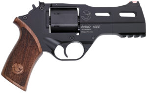 Chiappa Firearms CF340244 Rhino 40SAR 357 Mag 6 Shot 4" Black Anodized Steel Barrel, Blued Steel Cylinder, Black Anodized Aluminum Frame & Barrel Shroud, Picatinny Accessory Rail, Walnut Grip