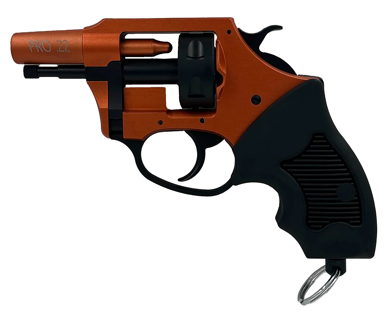 Charter Arms 82290 Pro 22 22 Blank, 6rd Orange Cerakote Frame, Black Rubber Grips
