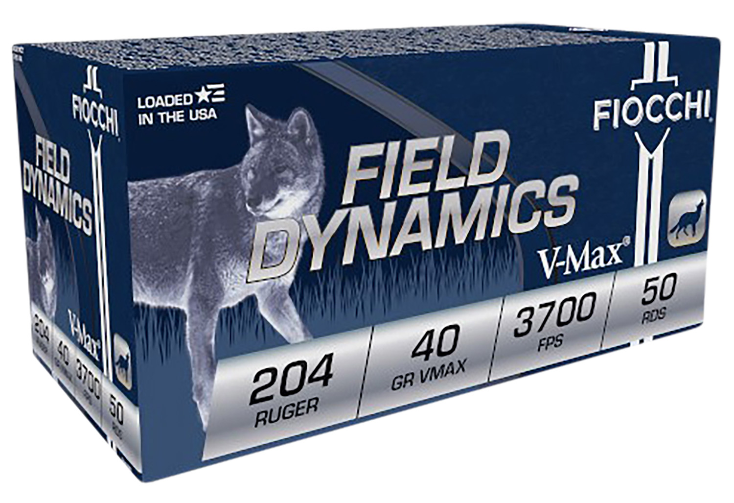 Fiocchi 204HVB Field Dynamics 204Ruger 40gr Hornady V Max 50 Per Box/20 Case