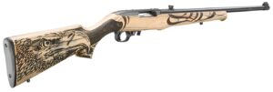 RUGER 10/22 22LR 18.5IN BLUED BARREL 10RD NATURAL LAMINATE ALTAMONT STOCK BLACK GLUE EAGLE ENGRAVING TALO 31226