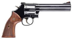 Smith & Wesson 150908 Model 586 Classic 357 Mag or 38 S&W Spl +P Blued Carbon Steel 6" Barrel, 6rd  Cylinder & Square Butt L-Frame, Wood Grip With S&W Medallions