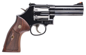 Smith & Wesson 150909 Model 586 Classic L-Frame 357 Mag 38 Special +P 6 Shot 4" Blued Carbon Steel Barrel, Blued Cylinder, Blued Carbon Steel Frame, Wood Grip Internal Lock Safety, Exposed Hammer