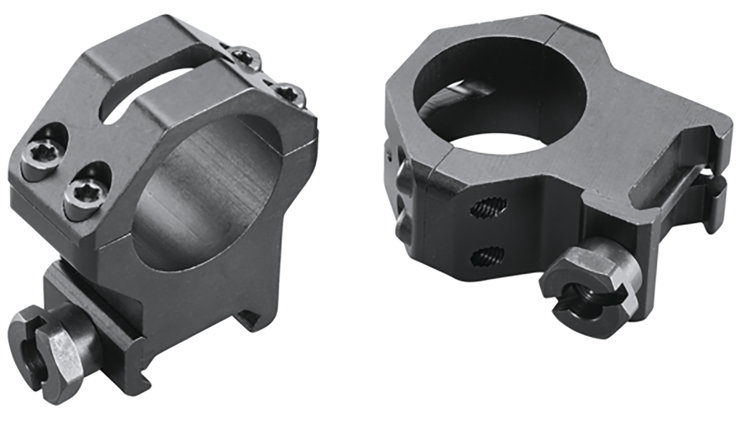 Weaver Mounts 48362 Four-Hole Skeleton Rings Matte Black 1" Extra High