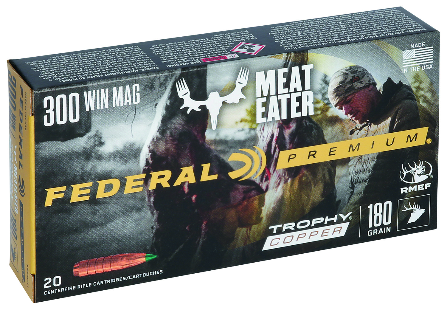 Federal P300WTC1 Premium 300WinMag 180gr Trophy Copper 20 Per Box/10 Case