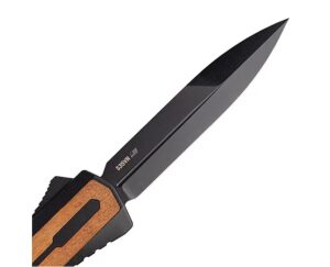 ZASTAVA A7 ZASTAVA AMERICAN WALNUT WOOD HANDLE BLACK ACCENTS BLACK S35VN DAGGER BLADE FINE EDGE