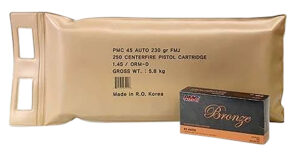 PMC 45ABP Bronze Battle Pack 45ACP 230gr Full Metal Jacket 250 Per Box/3 Case