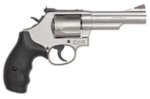 Smith & Wesson 162069 Model 69  44 Rem Mag or 44 S&W Spl Stainless Steel 4.25" 2 Piece Barrel & 5rd Cylinder, Matte Stainless Steel L-Frame, Full Stop Strap & Barrel Serration, Internal Lock