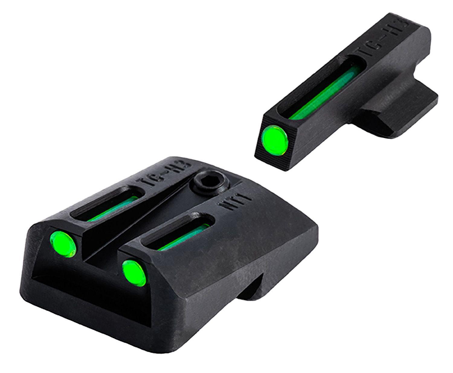 TruGlo TG131NTI TFO Green/Tritium/Fiber Optic Front Sight-Green/Tritium/Fiber Optic Rear Sight 1911 Government