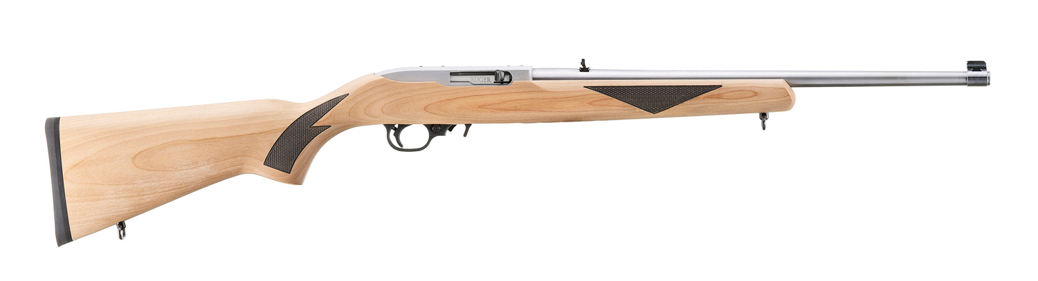 RUGER 10/22 SPORTER 22LR 18.5" STS BBL NATURAL WOOD STOCK, 1-10RD MAG