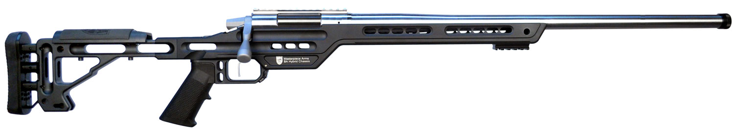 MasterPiece Arms 65CMPMRRHBLKPBA PMR 6.5 Creedmoor 10+1 24" Stainless Steel Polished Black Aluminum Black V-Bedded BA Hybrid Chassis Stock Right Hand