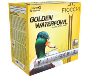 Fiocchi 123SGWBB Golden Waterfowl 12Gauge 3" 1 1/4oz BBShot 25 Per Box/10 Case