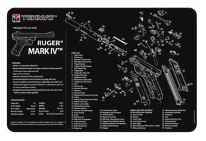TekMat TEKR17RUGERMK4 Ruger Mark IV Cleaning Mat Black/White Rubber 11"x17" Ruger Mark IV Parts Diagram