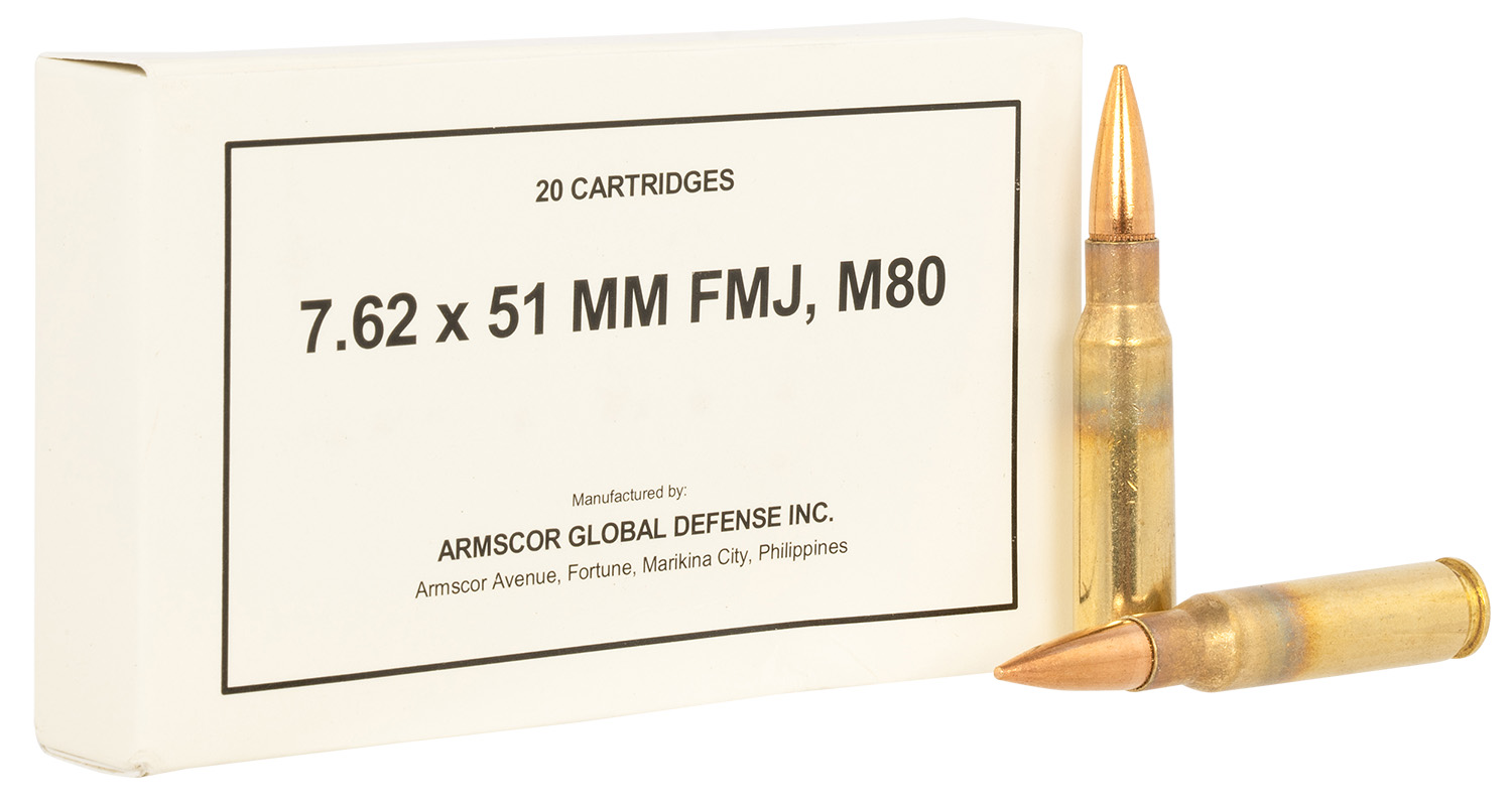 Armscor 50319 Rifle M80 7.62x51mmNATO 147gr Full Metal Jacket 20 Per ...