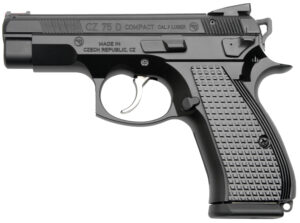 Cz Custom Shop 91048 CZ 75 D PCR Compact Frame 9mm Luger 15+1 3.90" Steel Barrel Black, Serrated Black Slide, Polycoat Aluminum Frame w/Beavertail, Black Checkered Aluminum Grip