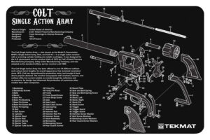 TekMat TEKR17SAA  Cleaning Mat Black/White Rubber 11"x17" Colt Revolver Army Parts Diagram