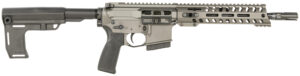 Patriot Ordnance Factory 2173 P15 Constable 5.56 NATO 30+1 10.50" M-LOK Handguard, Tungsten Cerakote Aluminum Receiver w/Picatinny Rail, Black Polymer MFT Blade Stabilizer, MFT Grip