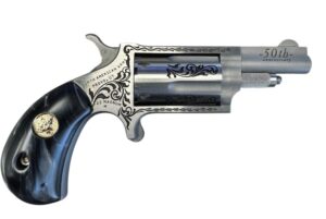 NAA 50TH ANNIVERSARY 22MAG BLACK PEARL GRIP ENGRAVED 5RD NAA-22M-50
