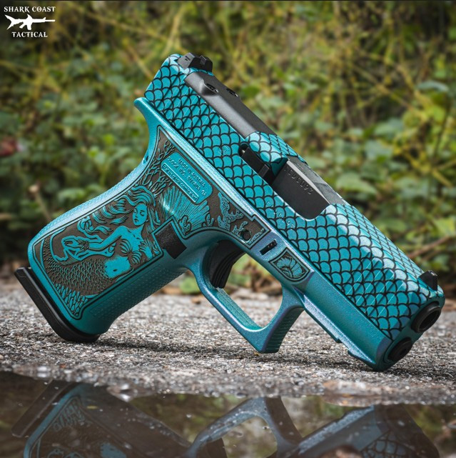 GLOCK 43X RMR CUT C4 MERMAID 9MM 3.4IN BARREL 10RD UX4350204FRNMER