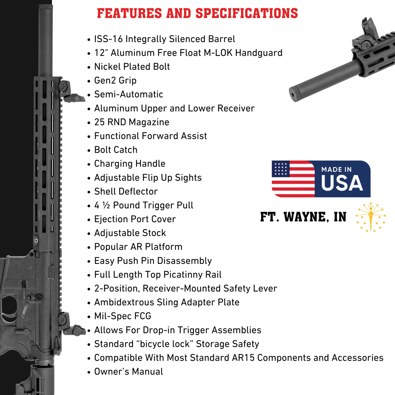Tippmann Arms M4-22 ELITE ISS Integrally Suppressed Rifle .22LR AR15