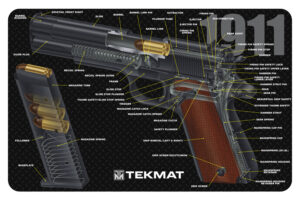 TekMat TEKR171911CA  Cleaning Mat Multi-Color Rubber 11"x17" 1911 3D Cutaway