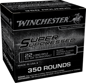 WINCHESTER 22 LR SUPER SUPRESSED RN CP 45 GR SUBSONIC 350RD/BOX 4BX/CS