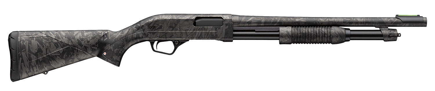 Winchester Repeating Arms 512457395 SXP Defender Compact 12 Gauge Pump 3" 5, 2 3/4" Shells 18" Forged Carbon Hydrodip Steel Barrel, Aluminum Receiver, Fixed Forged Carbon Hydrodip Synthetic Stock