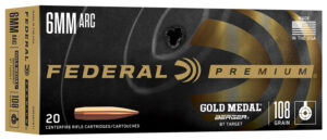 Federal GM6ARCBT1 Gold Medal 6mmARC 108gr 20 Per Box/10 Case