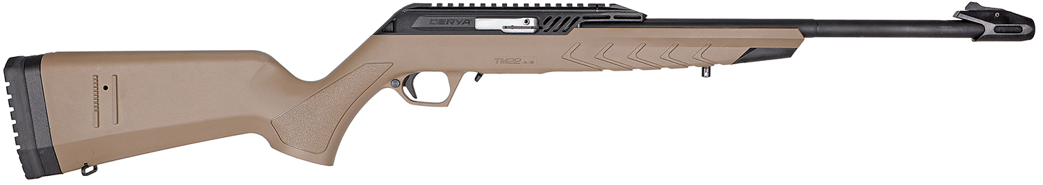 Derya Firearms TM22.STAN.FDE.18 TM22 Standard Full Size 22 LR 10+1 18" Black Target Barrel, Black Anodized Aluminum Receiver w/Picatinny Rail, Flat Dark Earth Adjustable Polymer Stock