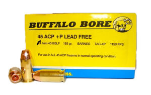 Buffalo Bore Ammunition 45185LF20 Buffalo-Barnes Strictly Business 45ACP +P 185gr Barnes TAC-XP Lead Free 20 Per Box/12 Case