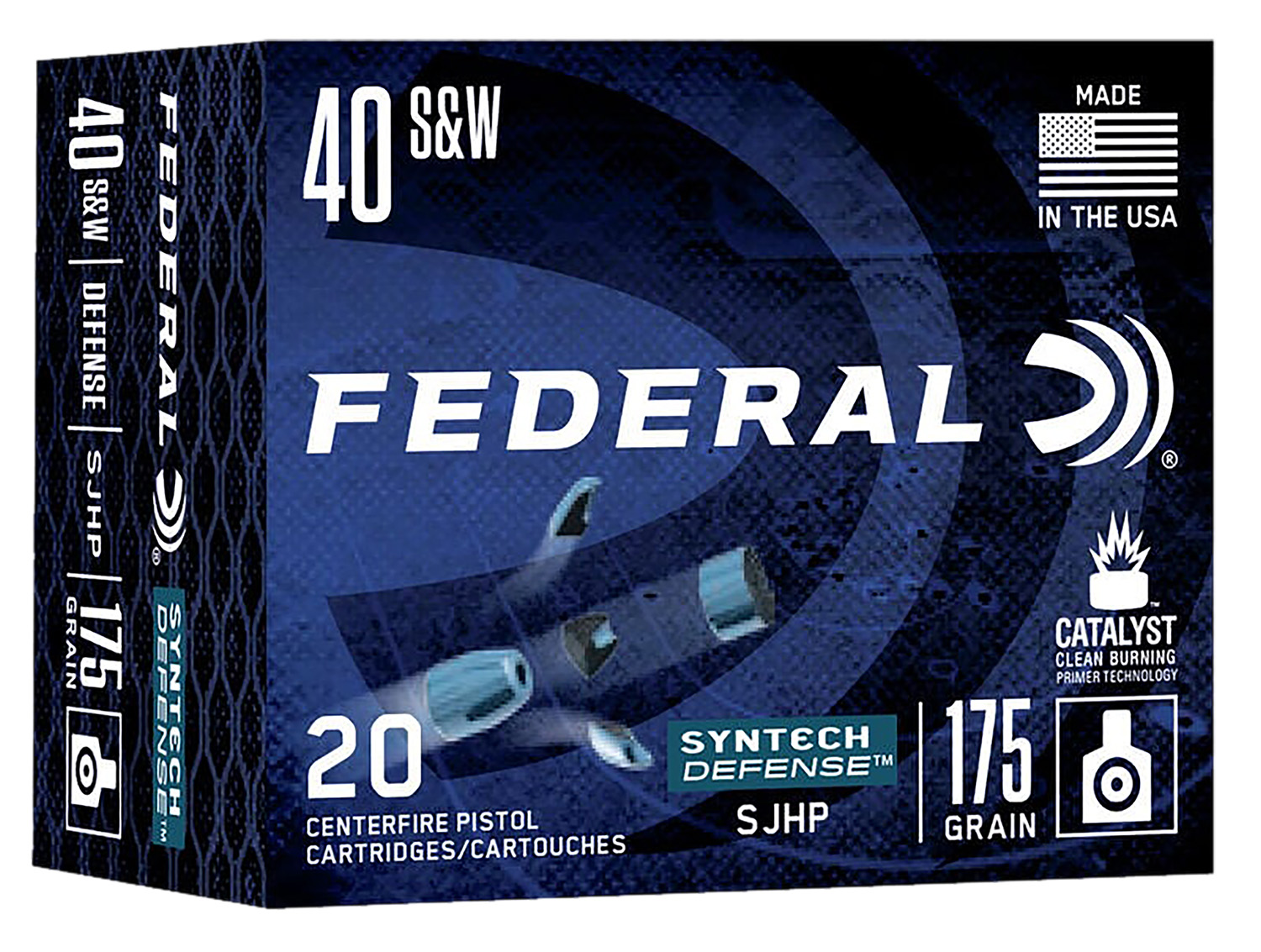 Federal S40SJT1 Syntech Defense 40S&W 175gr Segmented Jacketed Hollow Point 20 Per Box/10 Case
