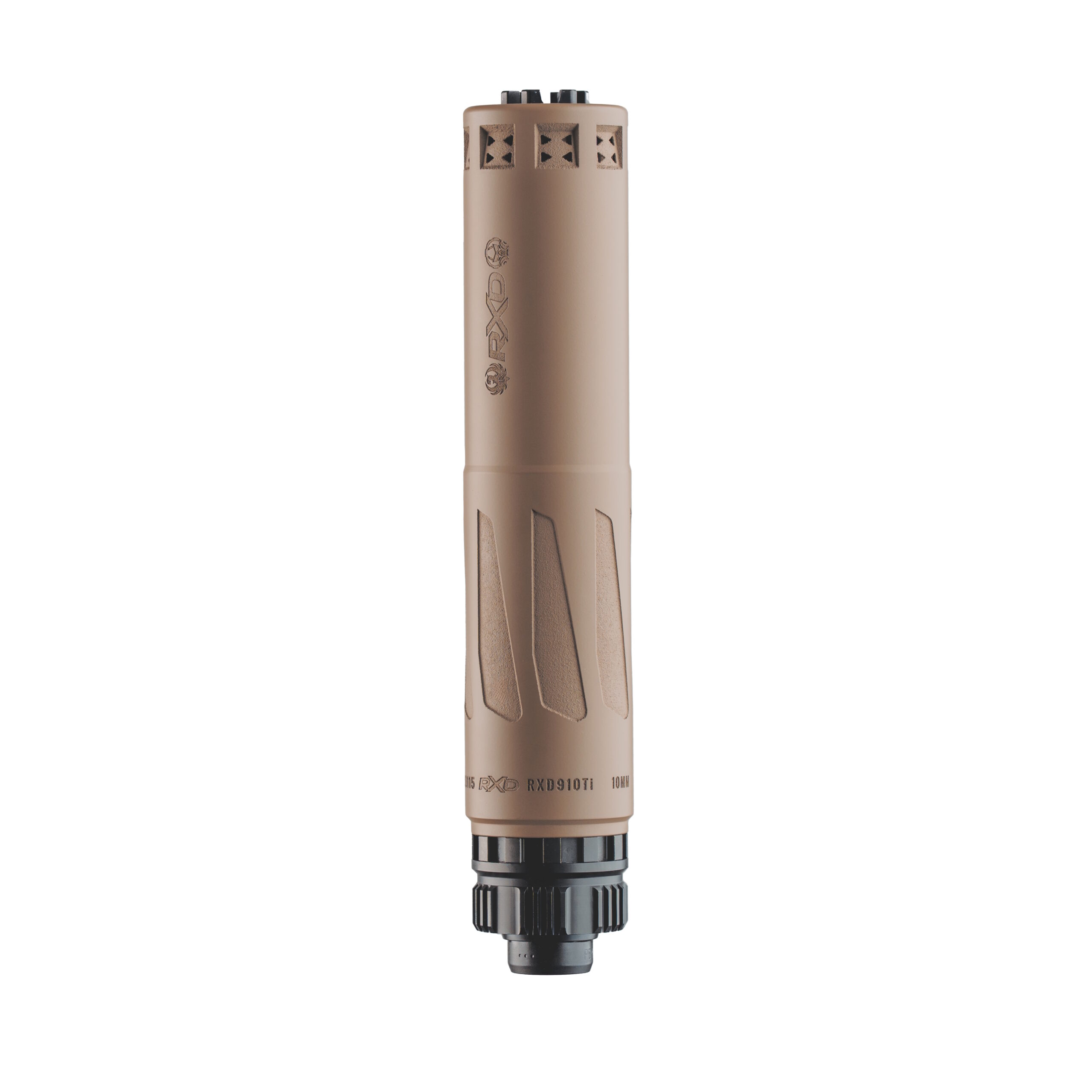 DEAD AIR RXD910TI 9MM SUPPRESSOR FDE 9MM OPTIMIZED, 10MM CAPABLE GMS, 1/2X28 PISTON - Image 2