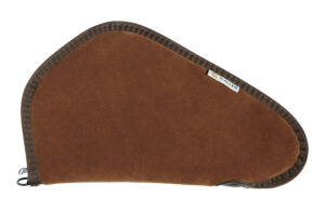 Heritage Cases 8613 Handgun Case Brown Suede w/Black Trim, Faux Sherpa Lining & Foam Padding, Lockable Zippers 13" L