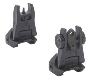 Meprolight USA 404100 FUBS Sight Set Black AR-15 Flip Up Green Tritium Front/Green Tritium Rear
