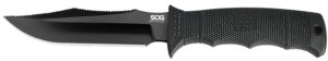 S.O.G SOGE37SNCP Seal Pup Elite 4.85" Fixed Clip Point Plain Black Hardcased TiCN AUS-8A SS Blade/Black w/Grip Lines GRN Handle Includes Lanyard/Sheath