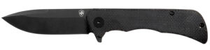 Templar Knife PFMBK321 Paladin  3.27" Folding Drop Point Plain Black Powder Coated D2 Steel Blade, 4.40" Black Micarta Handle