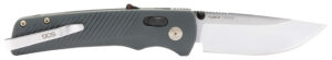 S.O.G SOG11181141 Flash AT EDC 3.45" Folding Plain Satin Cryo D2 Steel Blade, Urban Grey GRN Handle, Peg Box Pkg